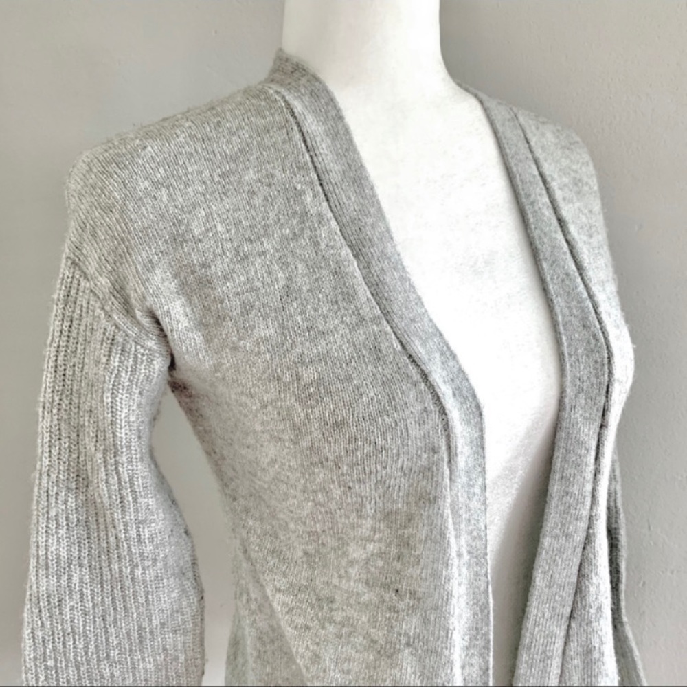 Loft Open Cardigan Sweater Light Grey